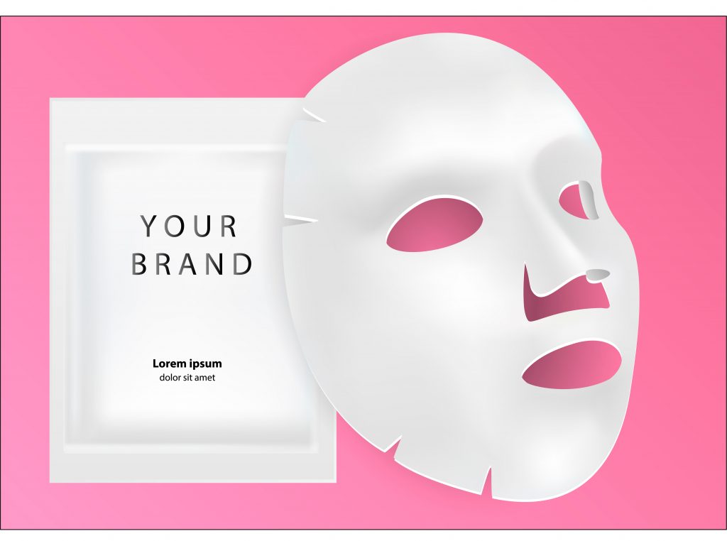 Sheet mask with private label brand packaging